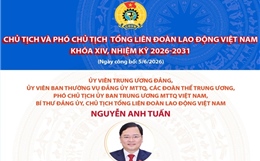 Danh sách Chủ tịch và Phó Chủ tịch Tổng Liên đoàn Lao động Việt Nam khóa XIV, nhiệm kỳ 2026-2031
