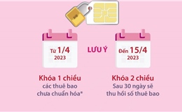 Khóa một chiều thuê bao di động chưa chuẩn hóa thông tin từ 1/4/2023