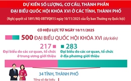 Dự kiến số lượng, cơ cấu, thành phần đại biểu Quốc hội khóa XVI ở các tỉnh, thành phố