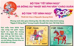 Bộ tem 'Tết Bính Ngọ' và đồng xu 'Nhật Mã Phi Vân' chào Xuân 2026