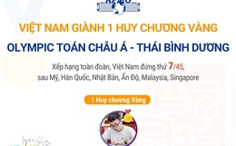 Việt Nam giành 1 Huy chương Vàng Olympic Toán châu Á - Thái Bình Dương