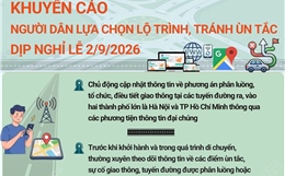 Khuyến cáo người dân lựa chọn lộ trình, tránh ùn tắc dịp nghỉ lễ 2/9