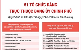 51 tổ chức đảng trực thuộc Đảng ủy Chính phủ