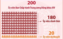 Một số thông tin về cơ cấu 200 Ủy viên Trung ương Đảng khóa XIV