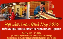 Hội chữ Xuân Bính Ngọ 2026: Trải nghiệm không gian thư pháp, di sản, hội họa