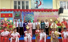 Giỗ Tổ Hùng Vương được tái hiện sinh động trong trường học