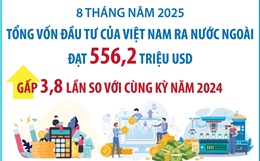 8 tháng năm 2025: Đầu tư của Việt Nam ra nước ngoài đạt 556,2 triệu USD