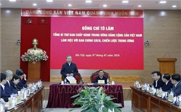 Tổng Bí thư Tô Lâm làm việc với Ban Chính sách, chiến lược Trung ương 