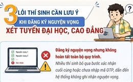 Ba lỗi thí sinh cần lưu ý khi đăng ký nguyện vọng xét tuyển đại học