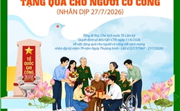 Tặng quà cho người có công với cách mạng dịp 27/7/2026