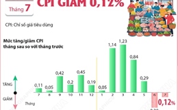 CPI tháng 7/2026 giảm 0,12%
