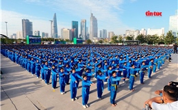 Gần 60.000 học sinh đồng diễn võ nhạc Vovinam xác lập kỷ lục thế giới